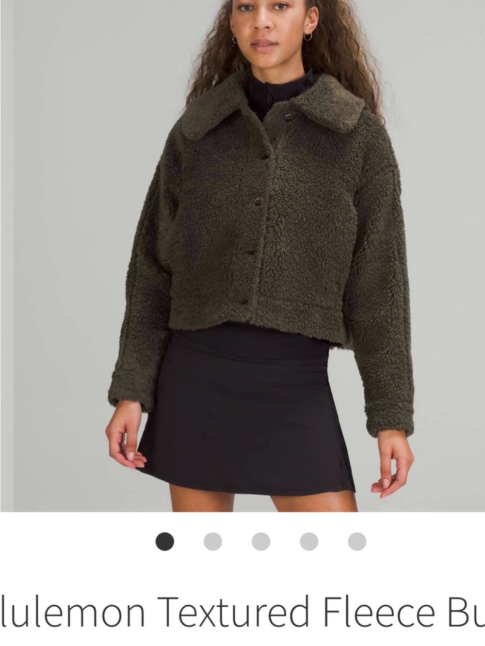 lululemon athletica Women's Textured Teddy Fleece Jacket — Dark Olive